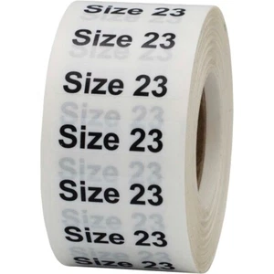 Size 23 Pant Size Strip Labels | 1.25" x 5" Inch | 125 Per Roll - Picture 1 of 3