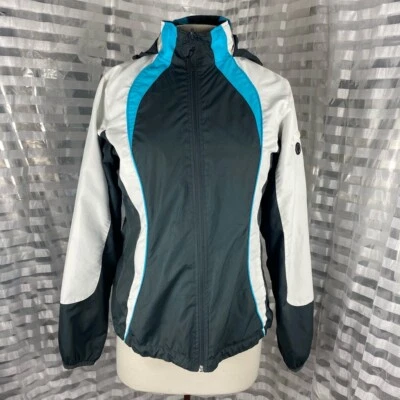 Athletic Works White/Black/Blue Hooded Windbreaker - Image 1 of 4