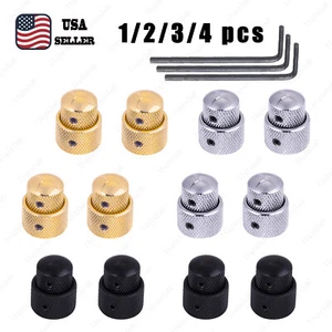 Dual Concentric Metal Control Volume Tone Knobs Double Stacked Knob Soild Shaft - Picture 1 of 16