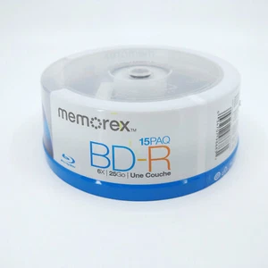 Memorex Blu-Ray BD-R 6 x 25 GB 15 Pack Single Layer *NEW & SEALED* - Photo 1/6