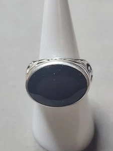 SILPADA R2045 Sterling Silver Chalcedony Smoky Swirl Filigree Ring Sz 7 Onyx WOW - Picture 1 of 8
