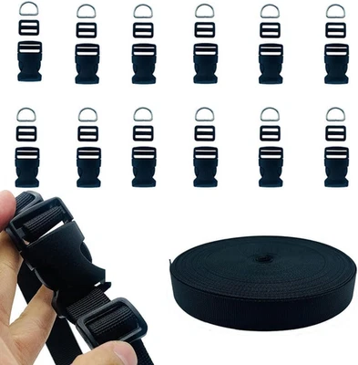 Juego de correas y hebillas de nailon con hebillas de liberación lateral ajustables con polietileno Foto 1 de 4