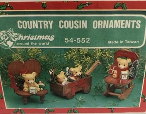 De colección Navidad Madera Resina Country Cousins Osos de Peluche House Of Lloyd - Imagen 1 de 3