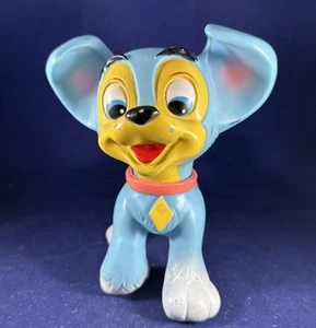 1960er Walt Disney Productions Lady & The Tramp blau Kunststoff Welpe Hund Spielzeug Scamp - Bild 1 von 6