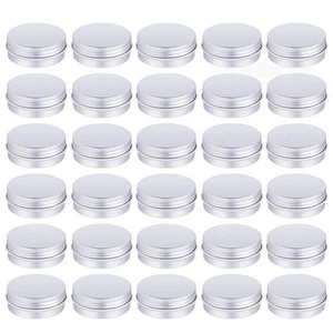Paquete de 30 latas de lata con tapa de tornillo redondo de metal bálsamo labial contenedores con tapas (1 oz) - Imagen 1 de 7