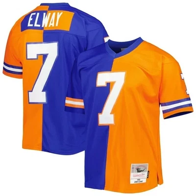 Camiseta para hombre Mitchell & Ness John Elway 7 Royal/Orange Denver Broncos Split 2XLT Foto 1 de 3