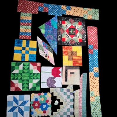 Quilt Block Pieces Cutter Upcycle ReUse Junk Journal Country Cottagecore Gramma - Image 1 of 4
