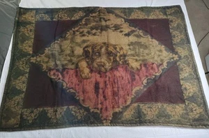 Antique Chase Horsehair Buggy Carriage Lap Blanket Dog With Glass Eyes 42x60 - Bild 1 von 12