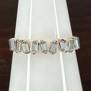 Bombe Party Ring - Lab Created Aquamarin - Größe 9 - Rosévergoldet - Bild 1 von 4