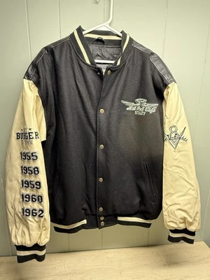Vintage Steve & Barry's Jacket Mens L Black White Varsity Bomber Hot Rod Cafe - Image 1 of 3