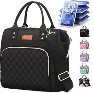 Lunch Bags for Women, Box Women Insulated Bag, Black - Picture 1 of 6