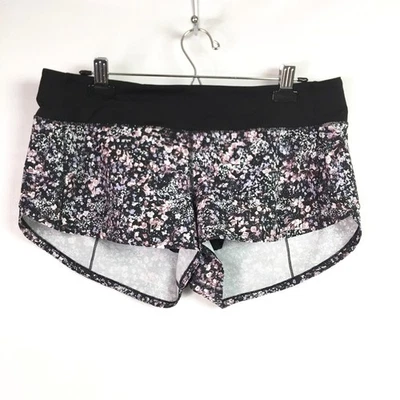 Pantalón Corto Lululemon Mujer 10 Velocidades Floral Spritz Multi Negro 2.5" Activo Foto 1 de 4