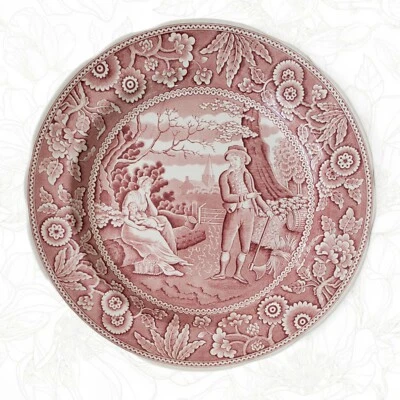 Vintage Spode Wooman Red 10⅜" Dinner Plate Archive Collection Georgian Series - Image 1 of 4