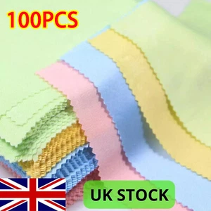 100PCS Microfibre Cleaning Cloths For Glasses Lens Camera Phone Screen Tablet PC - Picture 1 of 9