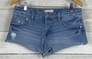 Pantalones Cortos Free People Mujer 24 Desgastados Denim Corte 2" Dobladillo Crudo 100% Algodón - Imagen 1 de 12