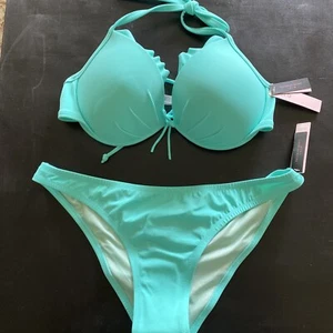 NEU Victorias Secret Badeanzug Set 38C/XL Malibu Neckholder Top & Itsy Unterteil Bikini - Bild 1 von 10