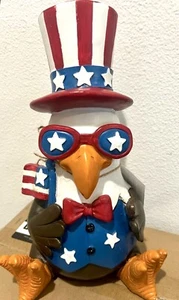 Stars & Stripes July 4th Patriotic Bald Eagle Figurine Large 11”  NWT - Picture 1 of 3