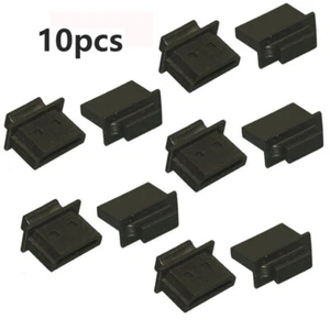 10 protectores de puerto con cubierta antipolvo HDMI tipo A antipolvo suciedad HDMI hembra negros - Imagen 1 de 1