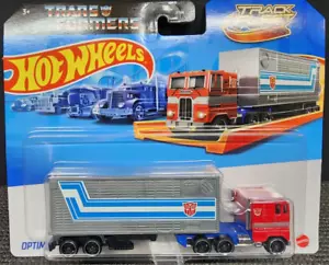 HOTWHEELS Track Fleet TRANSFORMERS - OPTIMUS PRIME Truck & Trailer 1:64 Diecast - Picture 1 of 3