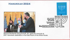 Hanukkah 2024, Doug Emhoff  at White House Hanukkah Celebration, First Day Cover - Picture 1 of 1