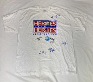Harmon Killebrew Bob Feller Autographed Signed T Shirt 2003 Heroes to Heroes - Picture 1 of 7