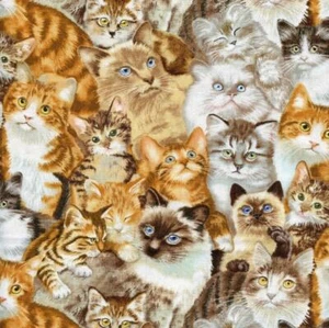 Petpourri Kittens Cats Multi Quilt Sew Fabric ELIZABETH'S STUDIO - Picture 1 of 1