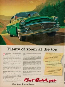 1956 Car Auto Buick Dealer 50s Vintage Print Ad Drive Mountain Highway Green - Picture 1 of 9