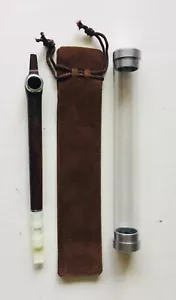 Wooden Medwakh Handmade Pipe W/Brown Velet Bag+ Clear Plastic Case/CLASSIC(C) - Picture 1 of 10