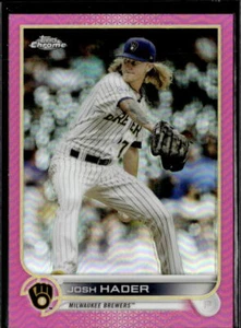 2022 Topps Chrome Pink Refractor Josh Hader Milwaukee Brewers #119 - Picture 1 of 2