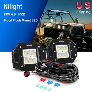 Nilight 2x 18W 4"Inch LED Work Light Bar Driving Fog Lamp OffRoad ATV SUV 4WD 5" - Picture 1 of 27