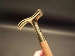 Vintage Messing Derby Kopfgriff antik viktorianisch Holz Gehstock Stock Geschenk - Bild 1 von 6