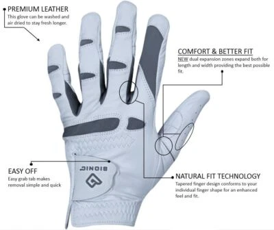 Guante de golf profesional Bionic Performance Grip para hombre - diestro (golfista diestro) elige la talla Foto 1 de 4