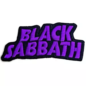 BLACK SABBATH PURPLE LOGO 8cm WIDE WOVEN SEW OR IRON ON PATCH OFFICIAL PATCH - Imagen 1 de 7