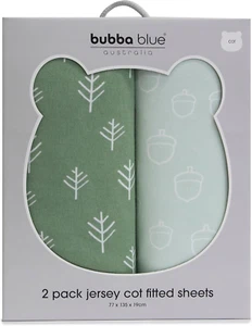 2 PK Cot Fitted Sheet Avocado/Forest - Picture 1 of 12