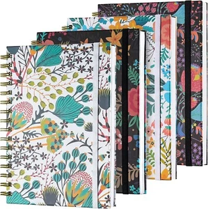 Spiral Notebook, 4 Pack A5 Lined Journal for Women, Hardcover Spiral Journal wit - Picture 1 of 6