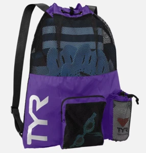 NEW TYR Alliance Big Mesh Mummy 40L Backpack Purple/Black Swim Gym Workout Gear - Picture 1 of 3