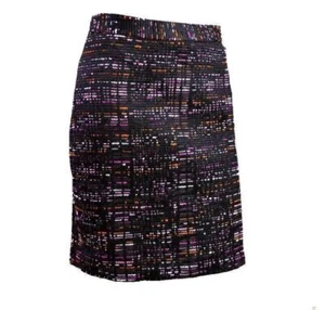 Neu mit Etikett Ann Taylor schwarz/lila gefütterter strukturierter Tweed Damen Karriere Rock - Bild 1 von 4