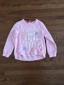Joules Pink Mermaids Don’t Tidy Their Rooms Sweatshirt 4Y 41”/104cm EUC - Picture 1 of 5