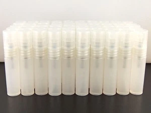 50 CLEAR PLASTIC ATOMIZER SPRAY BOTTLES 5ml .17fl oz REFILLABLE TRAVEL SAMPLES - Picture 1 of 1