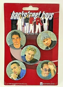 DE COLECCIÓN 1999 BACKSTREET BOYS MERCANCÍA OFICIAL DE LA GIRA 5 BOTONES PINES EN TARJETA - Imagen 1 de 3