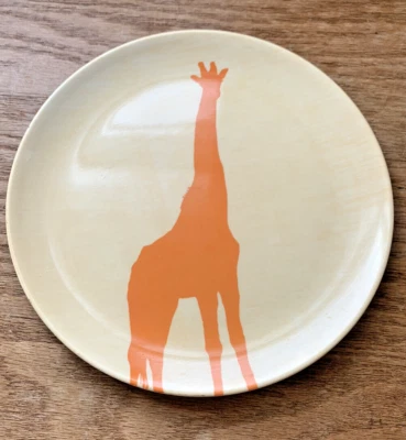 Pottery Barn Kids Melamine Giraffe Plate 9” Orange EUC - Image 1 of 4