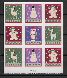 US Christmas Winter Holiday 44c Stamp plate block of 9 Scott #4429-4432 - Picture 1 of 1