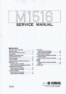 Service Manual Instructions for Yamaha M-1516