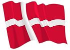 Aufkleber Sticker Flagge Fahne Dänemark wehend Autoaufkleber