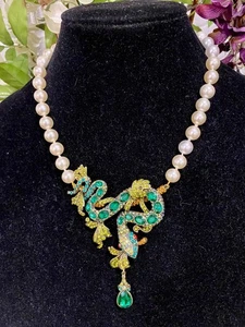 HEIDI DAUS Mystical Serpent Swarovski Crystal Statement Necklace - Picture 1 of 6