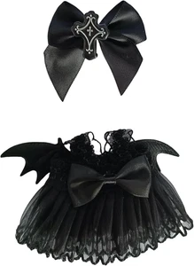 Set vestiti vestito bambola per bambole 17 cm, moda premium Halloween abito pipistrello nero - Foto 1 di 7
