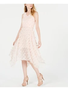 KENSIE Womens Pink Sleeveless V Neck Midi Formal Sheath Dress 4 - Picture 1 of 9