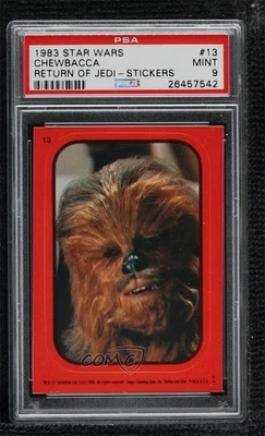 1983 Topps Star Wars: ROTJ Stickers Chewbacca (Red) #13 PSA 9 MINT 07qw - Image 1 of 3