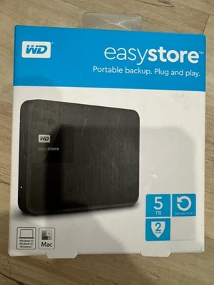 WD Easystore 5TB External USB 3.0 Hard Drive - Black (WDBKUZ0050BBK-WESN) - Image 1 of 4