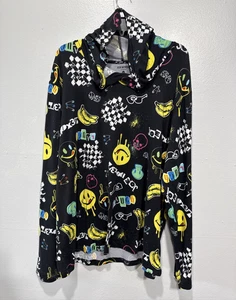 Joe Boxer Lounge Hoodie Sleepwear Black Novelty Print Men’s XL Lightweight - Picture 1 of 11